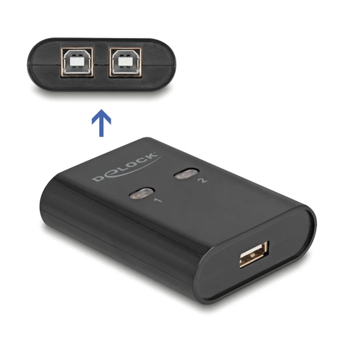 KVM Switch Delock USB Type B 11503, 2 Σε 1, Μαύρο