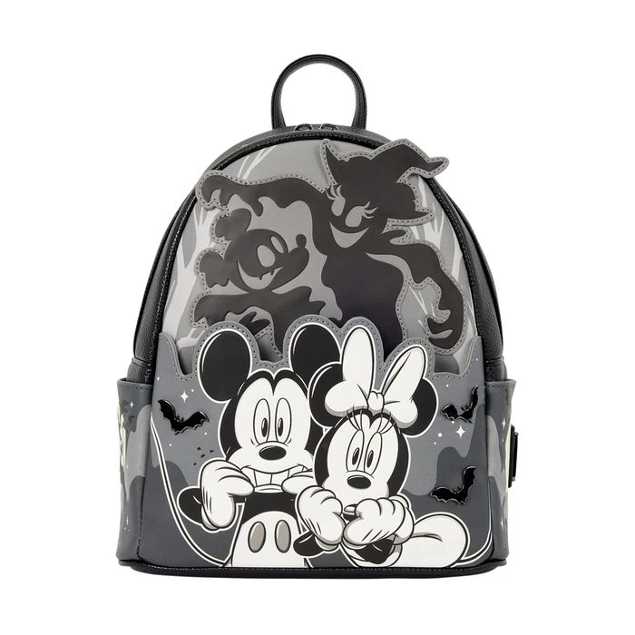 Up Παιδική Τσάντα Πλάτης Γκρι Disney Mickey & Minnie Ghost Light Up Glow Mini