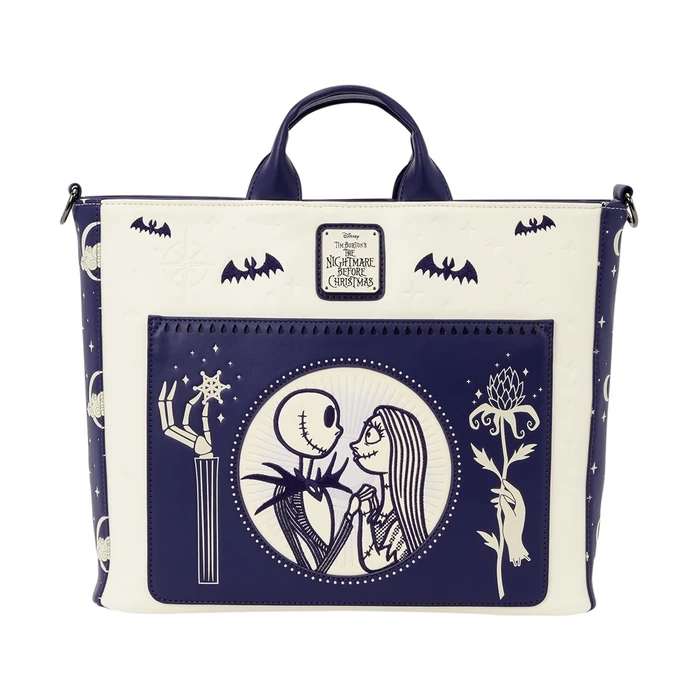 Loungefly Disney The Nightmare Before Christmas - Jack Skellington & Sally Night Sky Convertible Backpack & Tote Bag (WDTB3488)