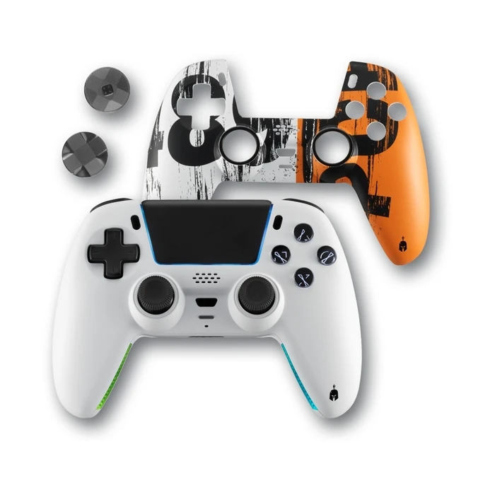 Spartan Gear Sarissa Wireless Gamepad for PC / PS4 / PS5 / Switch White + one extra faceplate — Enarxis Dynamic Media