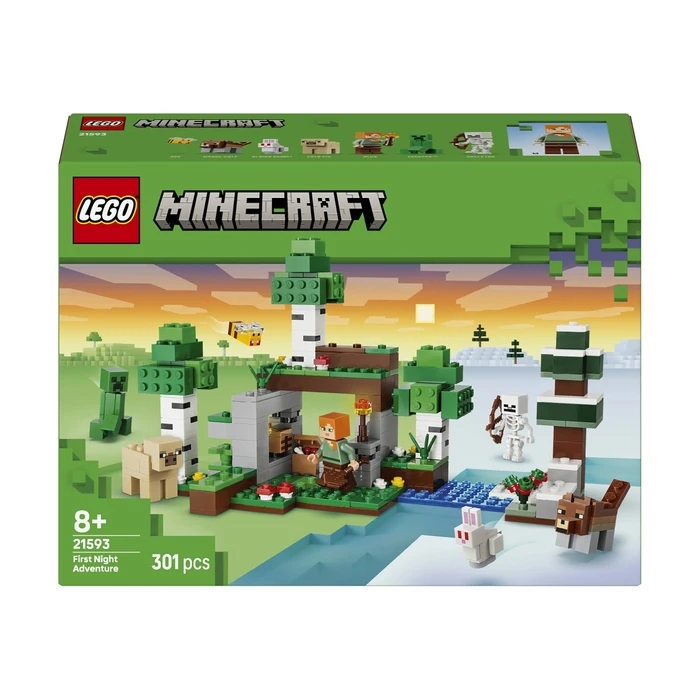 LEGO Minecraft First Night Adventure / Surviving the First Night (21593), Age 8+, 301 pieces