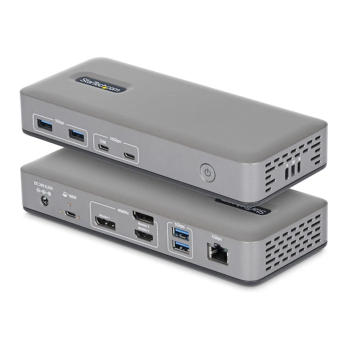 USB C Dock StarTech 100W PD Triple Monitor DP HDMI 4K60