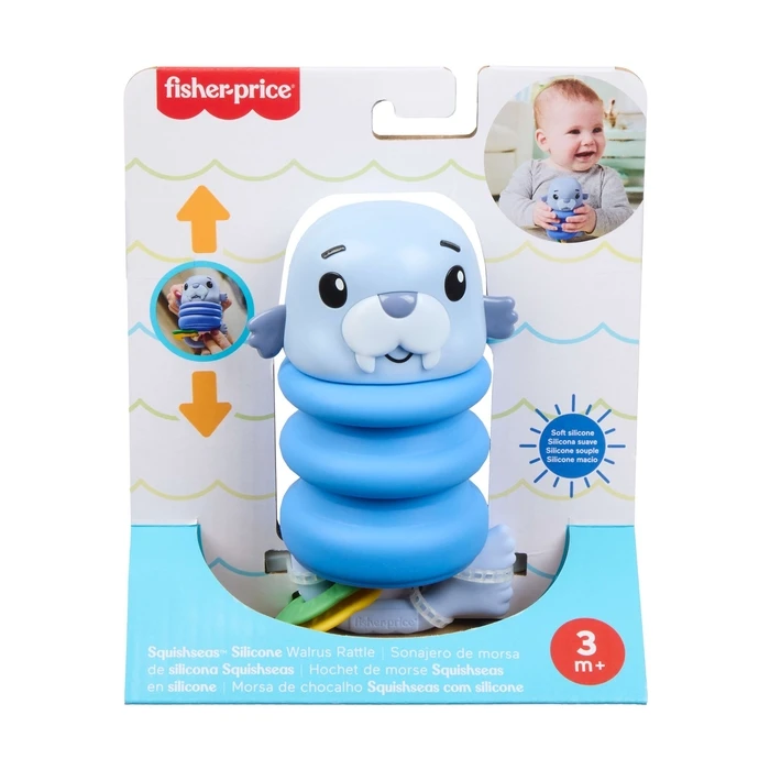 Fisher Price Squishseas Silicone Walrus Rattle