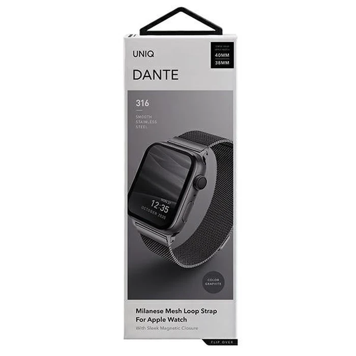 UNIQ Dante strap Apple Watch Series 4/5/6/7/SE 40/41mm Stainless Steel graphite