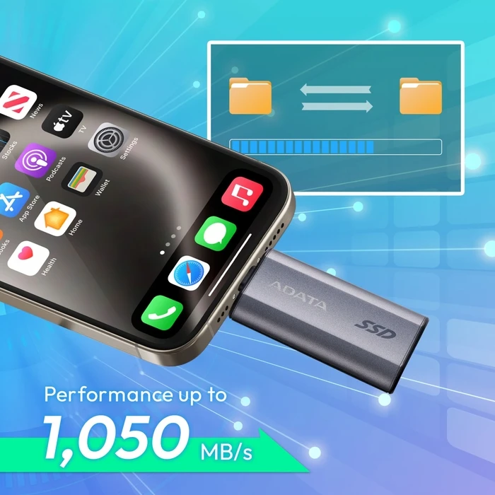 ADATA SC750 1TB USB 3.2 SSD Stick Black