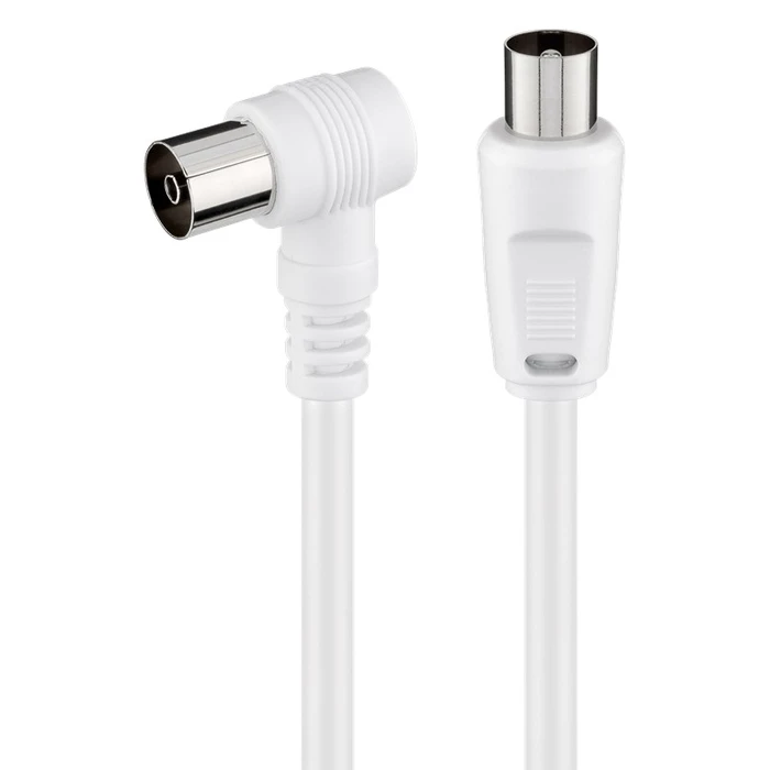 Καλώδιο Κεραίας Goobay αρσενικό σε θηλυκό 11714, γωνιακό, 5m, λευκό