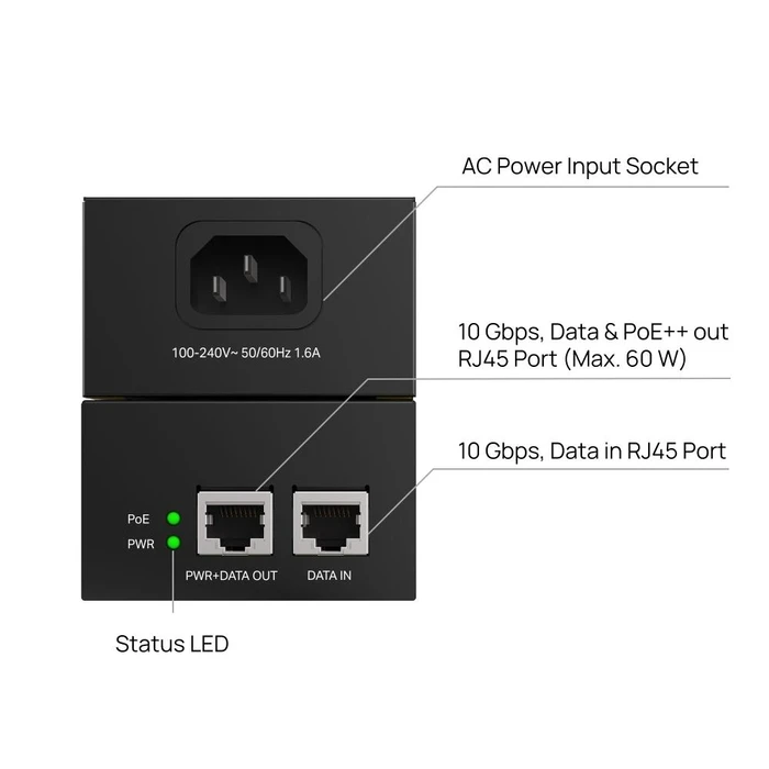 PoE Adapter TP-Link Poe++ Injector/Poe370S