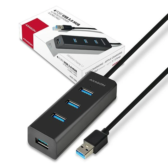 USB Hub Axagon I/O Usb3.0 4Port Charging/1.2M Hue-S2Bl