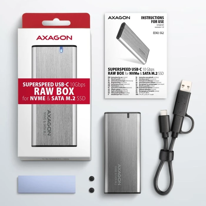 Θήκη SSD Axagon Enclosure M.2 Nvme/Sata USB-C Eem2-Sg2