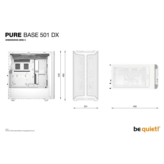 Κουτί Η/Υ Be quiet Pure Base 501 Dx / Midi / Transparent / White / Bgw77