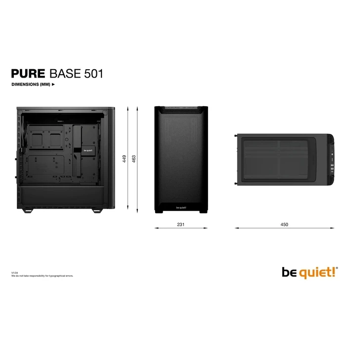 Κουτί Η/Υ Be quiet Pure Base 501 / Midi / Black / Bgw74