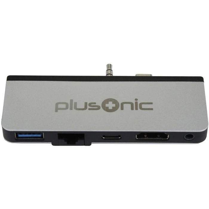 Docking Station Plusonic for Surface Go, 5in1: USB 3.0/RJ45 Gigabit-Ethernet/Type-C/HDMI/AUX
