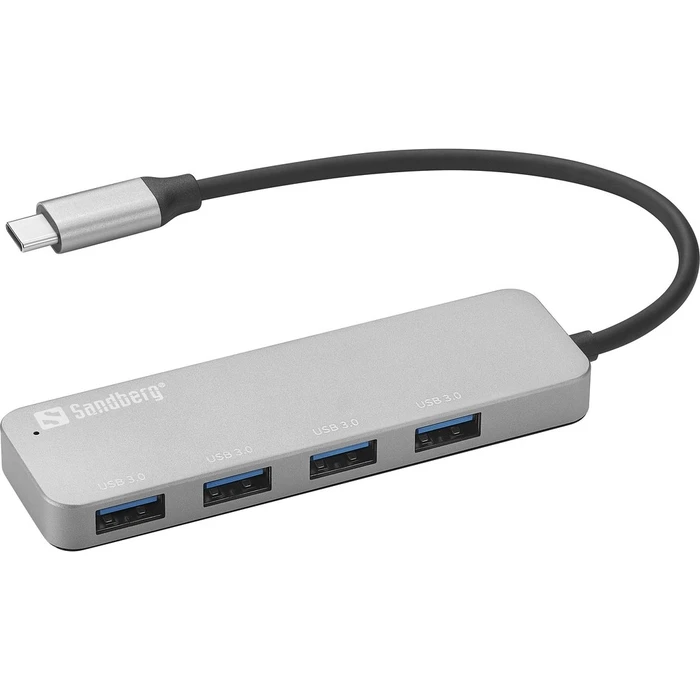 USB Hub Sandberg 336-20 USB-C 4-Port 4xUSB 3.0 SuperSpeed Silver