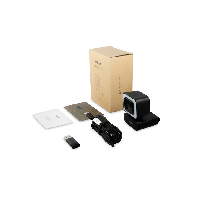 Webcam Aukey PC-LM6 Stream Series with Ring Light Full HD with 1/3-CMOS Sensor Black