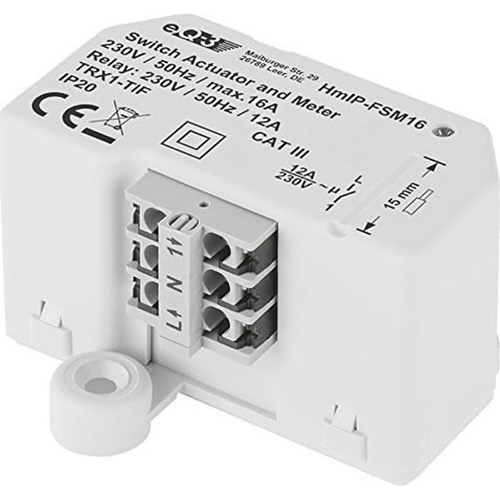 Ενδιάμεσος Διακόπτης Homematic IP Switch-Measurement Actuator (16A) - flush-mounted