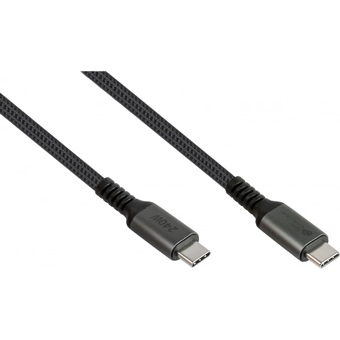 Καλώδιο USB Goodconnections USB-C 2.0 (ST-ST) 0,5m Textilmantel 240W Anthracite