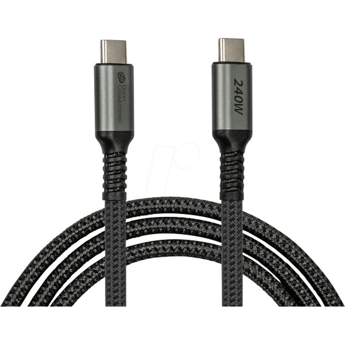 Καλώδιο USB Goodconnections USB-C 2.0 (ST-ST) 0,5m Textilmantel 240W Anthracite