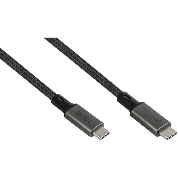 Καλώδιο USB Goodconnections USB-C 4.0 (ST-ST) 1,8m Textilmantel 100W 8K 30Hz Anthracite