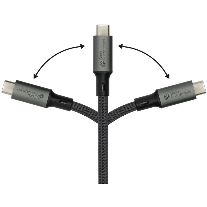 Καλώδιο USB Goodconnections USB-C 4.0 (ST-ST) 1,8m Textilmantel 100W 8K 30Hz Anthracite
