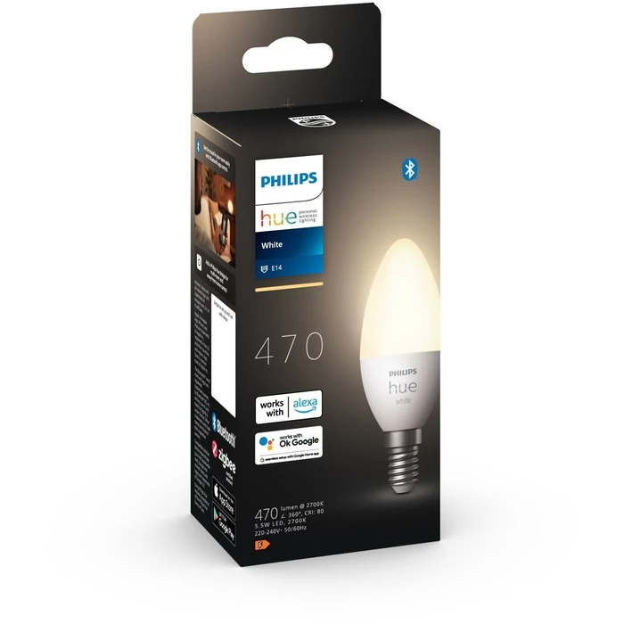 Λάμπα LED Smart Philips Hue White E14 Kerze Einzelpack 470lm