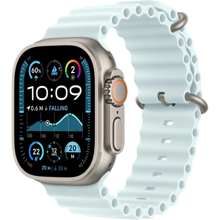 Λουράκι Wearable Apple 49mm Ice Blue Ocean Extension - Natural Titanium Finish