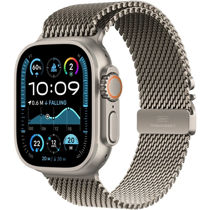 Λουράκι Wearable Apple 49mm Natural Titanium Milanese Loop - Large