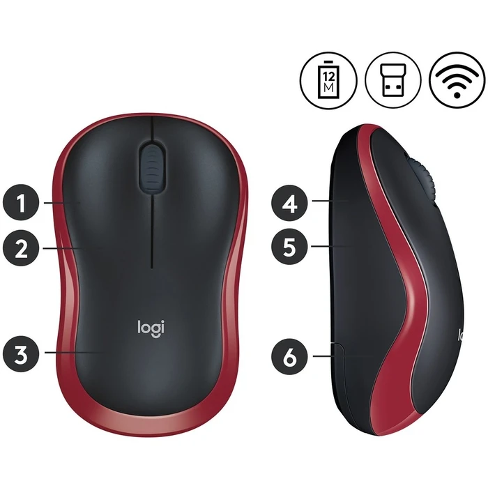 Ποντίκι Ασύρματο Logitech M185 red