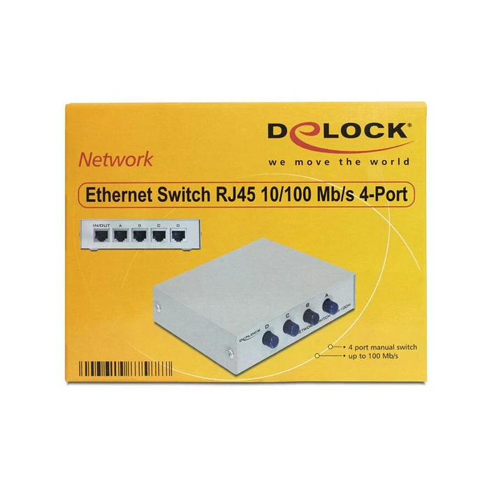 Network Switch Delock 4 Port RJ45 manuell