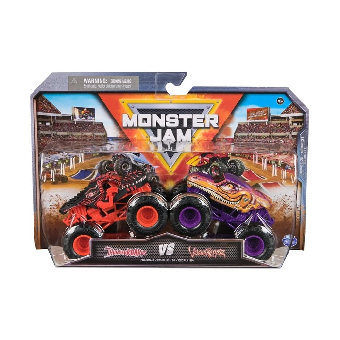Spin Master Monster Jam Θρυροαρους εναντι Βελοκιραπτορ 2 Pack Vehicle