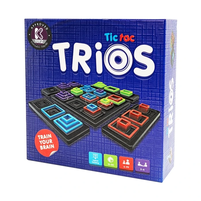 Trios Tic Tac Board Game for 2-4 Players Ages 6+ (K-Toyz, ASK-03)