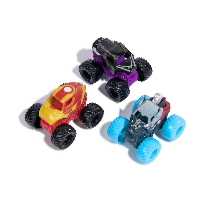 Spin Master Marvel Monster Jam Mini Jams Iron Man Venom The Amazing Spider-Man 3 Pack Bundle