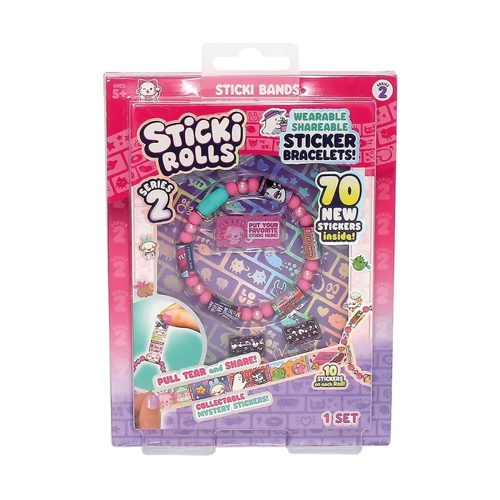 AS Sticki Rolls Sticker Album & Bracelet Set with Stickers for Kids 5+