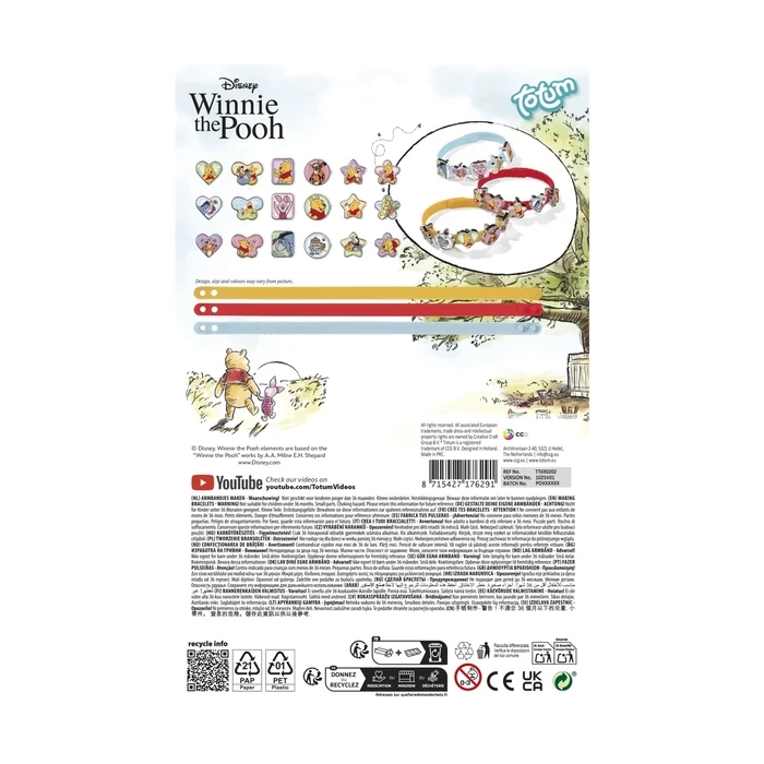 Winnie the Pooh Jewelry Set - 3 Bracelets with 18 Charms (Totum / CCG)