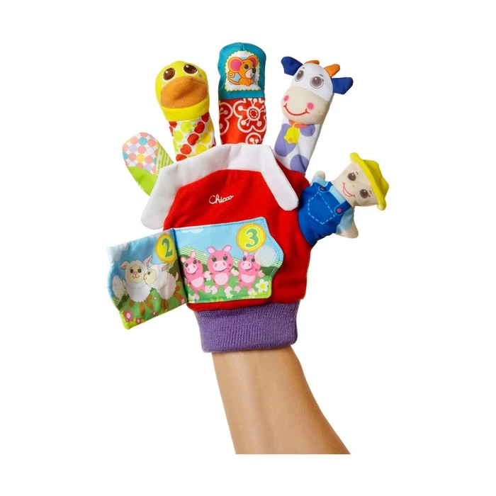 Chicco Farmyard Fabric Finger Puppet Toy for 3+ months (7651, MPN Y03-07651-00)