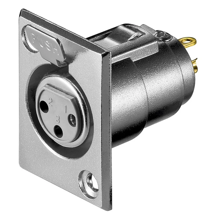 Αντάπτορας Μικροφώνου Goobay πρίζα XLR 11973 για πάνελ, μεταλλική, ασημί