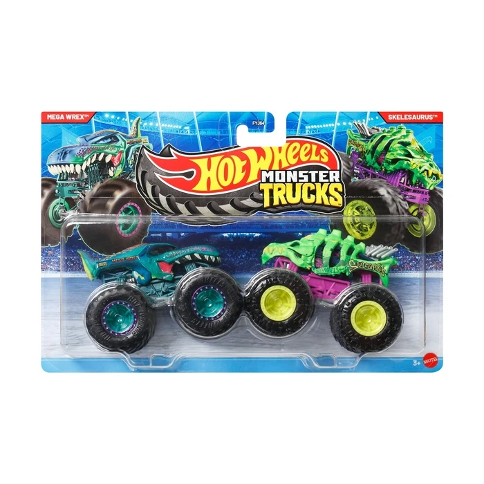 Mattel Hot Wheels Monster Trucks Demolition Doubles Mega Wrex Vs Skelesaurus