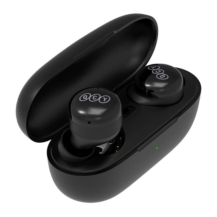 Bluetooth Handsfree Qcy T17 TWS Black 6mm dynamic driver-mic noise cancel. Music time: 4h. Calling time: 3,5h.