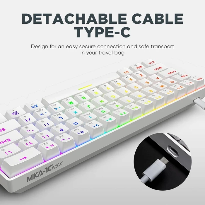 Gaming Πληκτρολόγιο Armaggeddon Mechanical Mka-1C Nex White Tactile Brown Switch