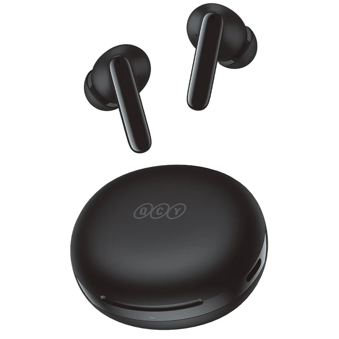 Bluetooth Handsfree Qcy T13 ANC 2 Black - TWS 28dB active noise canceling 10mm drivers, BT 5.3 30 hours