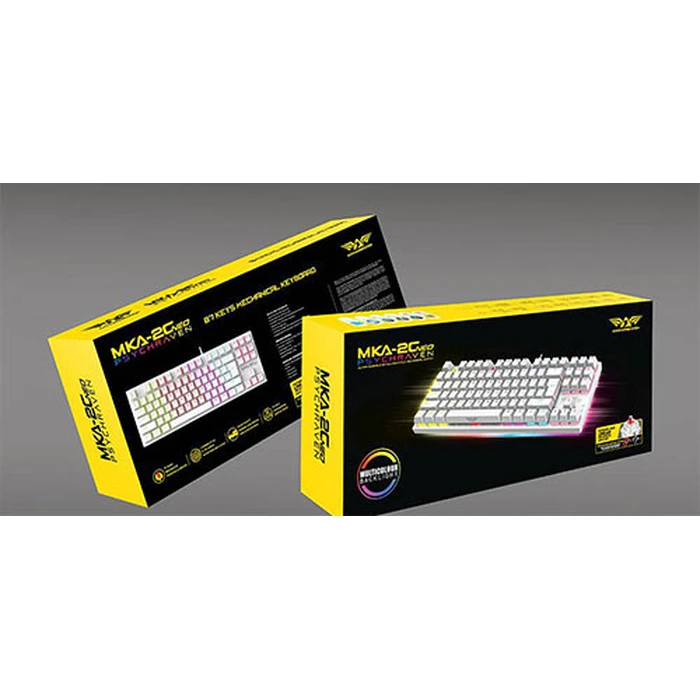 Gaming Πληκτρολόγιο Ενσύρματο Armaggeddon Mechanical MKA-2C NEO WHITE LINEAR RED SWITCH