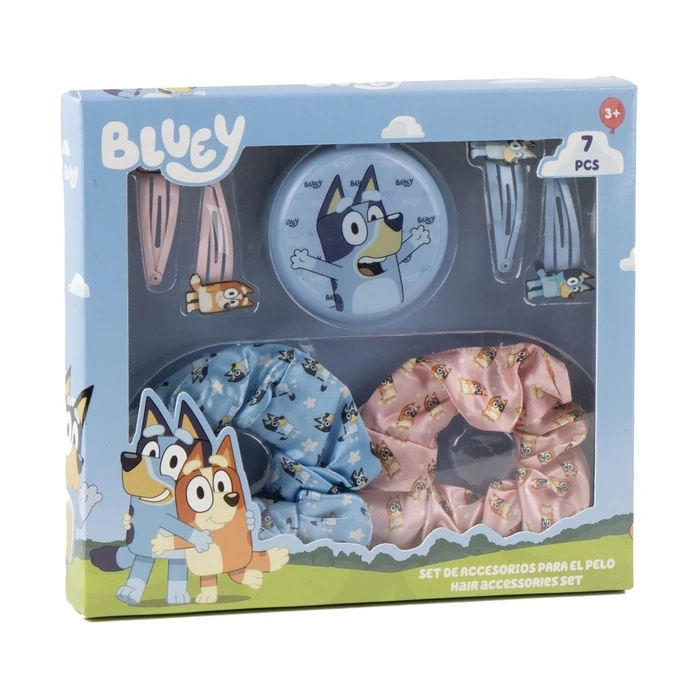 Cerda Children's Hair Accessories Set (Clips & Hair Ties) 7 pcs - Bluey