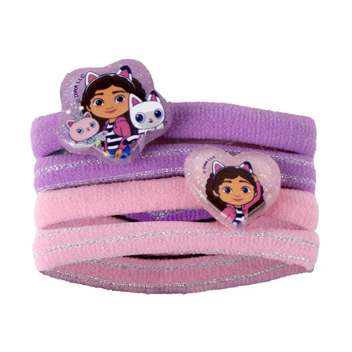 Cerda Gabby’s Dollhouse Kids Hair Clips with Hair Ties Set, 4 pcs - CERDA GROUP