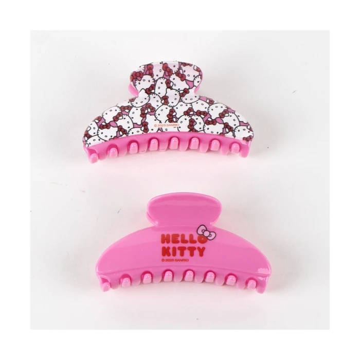 Hello Kitty Kids Hair Clips Set with Figure Clamps - Pink, 2 pcs