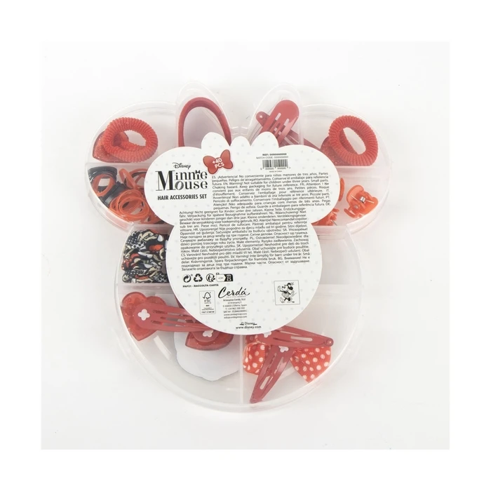 Cerda Kids Hair Clips and Elastics Set 40pcs - Minnie Mouse