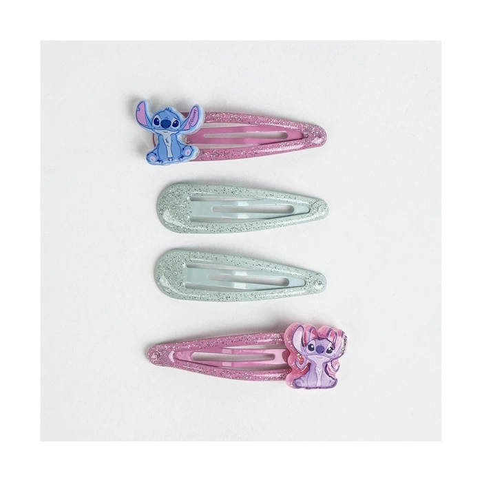 Cerda Lilo & Stitch Angel Kids Hair Clips Set 4pcs - Pink (CERDA GROUP)