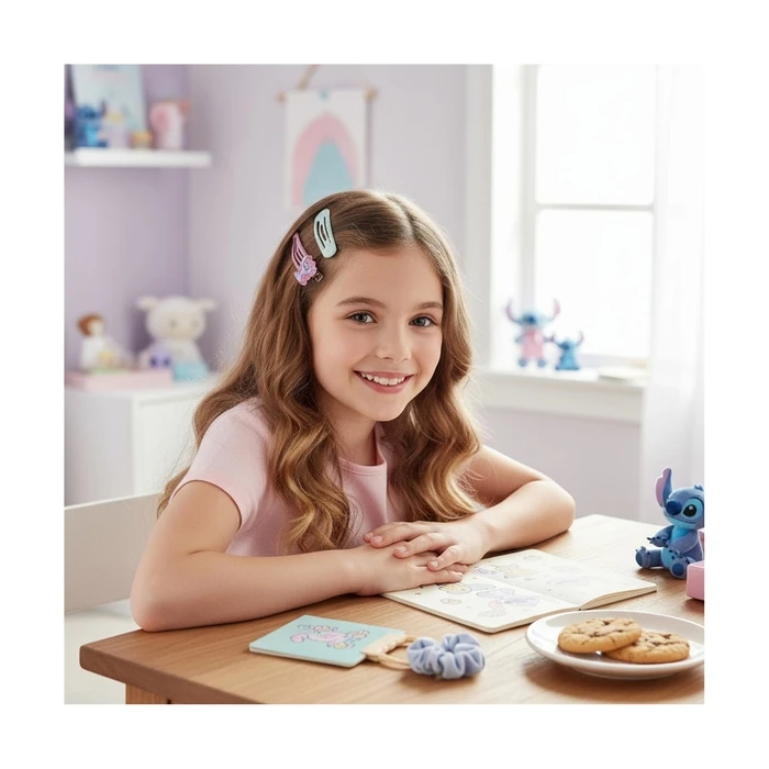 Cerda Lilo & Stitch Angel Kids Hair Clips Set 4pcs - Pink (CERDA GROUP)
