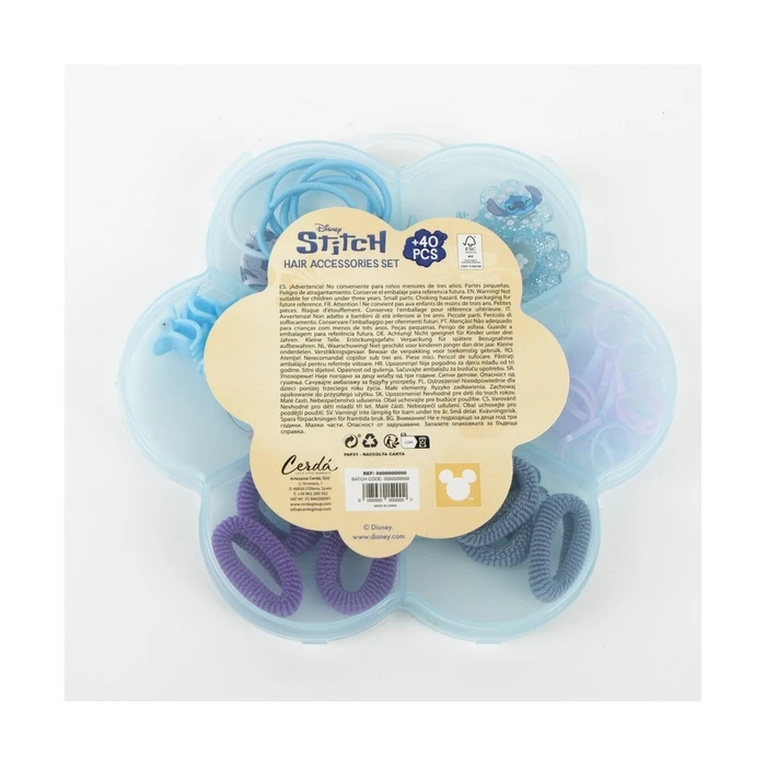 Cerda Kids Hair Clips and Hair Ties Set 40pcs - Disney Stitch