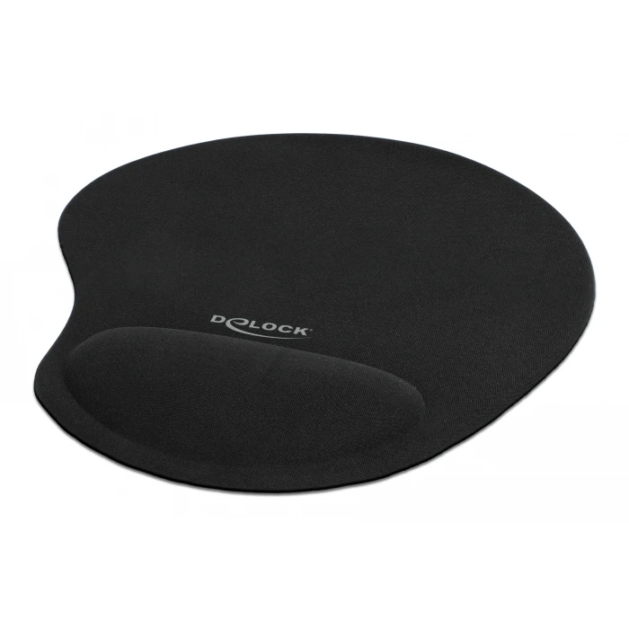 Mousepad Delock 12040 με gel στήριγμα καρπού, 230 x 202mm, μαύρο