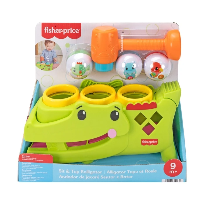 Fisher-Price Sit & Tap Rolligator (Mattel JLB94) - Sit & Tap Rolling Baby Toy