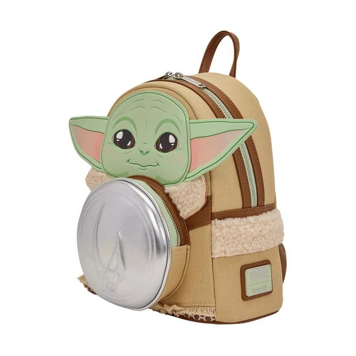 Pantasy Children's Backpack Loungefly Grogu & Anzellan Mini Silver 26.6x22.8x11.4 cm